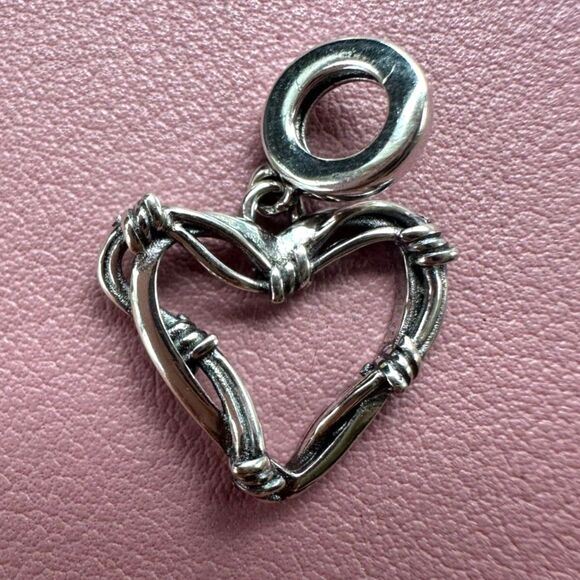 NWOT Sterling Silver Heart Dangle Charm - Picture 3 of 4